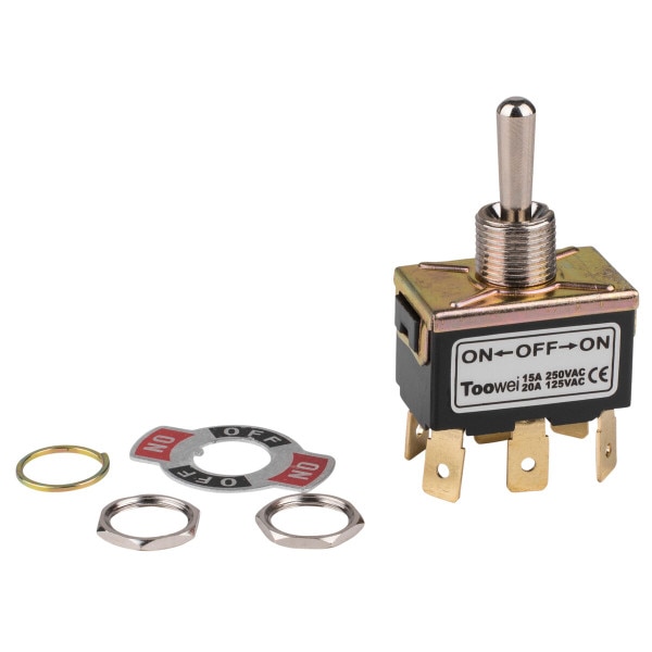 Main product image for DPDT On/Off/On Toggle Switch 6 Spade 20A 125VAC 3 060-450